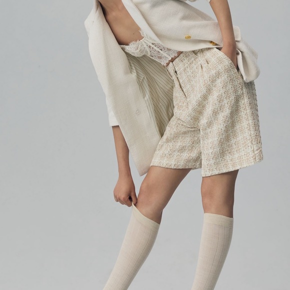 Anthropologie Avec Les Filles Tweed Pleated Shorts - Picture 3 of 5